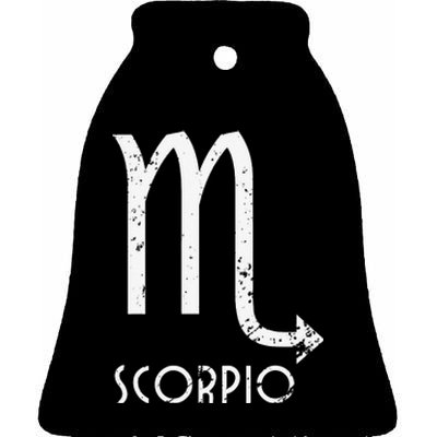 Scorpio Zodiac Sign October November Birthday Gift Ceramic Bell Ornament