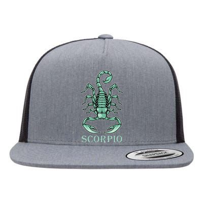 Scorpio Zodiac Sign Flat Bill Trucker Hat