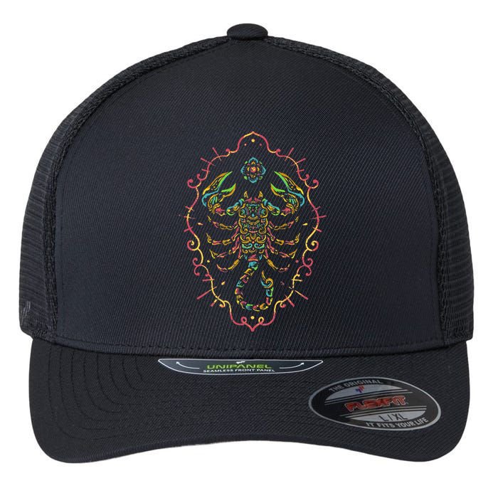 Scorpio Zodiac Sign Flexfit Unipanel Trucker Cap