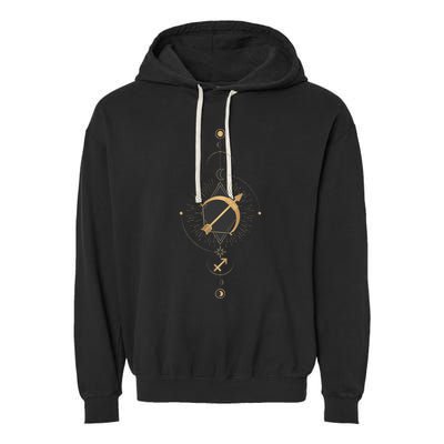 Sagittarius Zodiac Sign Symbol Cool Astrology Lover Gifts Garment-Dyed Fleece Hoodie