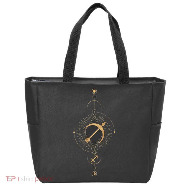 Sagittarius Zodiac Sign Symbol Cool Astrology Lover Gifts Zip Tote Bag