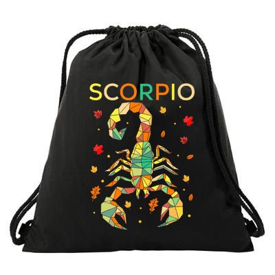 Scorpio Zodiac Sign October Nov Birthday Horoscope Graphic Drawstring Bag