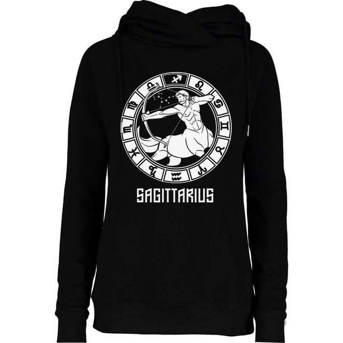 Sagittarius Zodiac Sign November December Birthday Womens Funnel Neck Pullover Hood