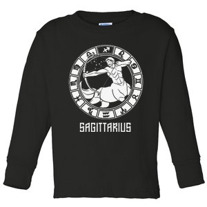 Sagittarius Zodiac Sign November December Birthday Toddler Long Sleeve Shirt