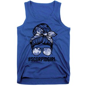 Scorpio Zodiac Signs Messy Bun Astrology Birthday Gift Tank Top