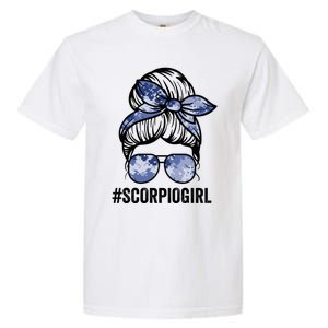 Scorpio Zodiac Signs Messy Bun Astrology Birthday Gift Garment-Dyed Heavyweight T-Shirt