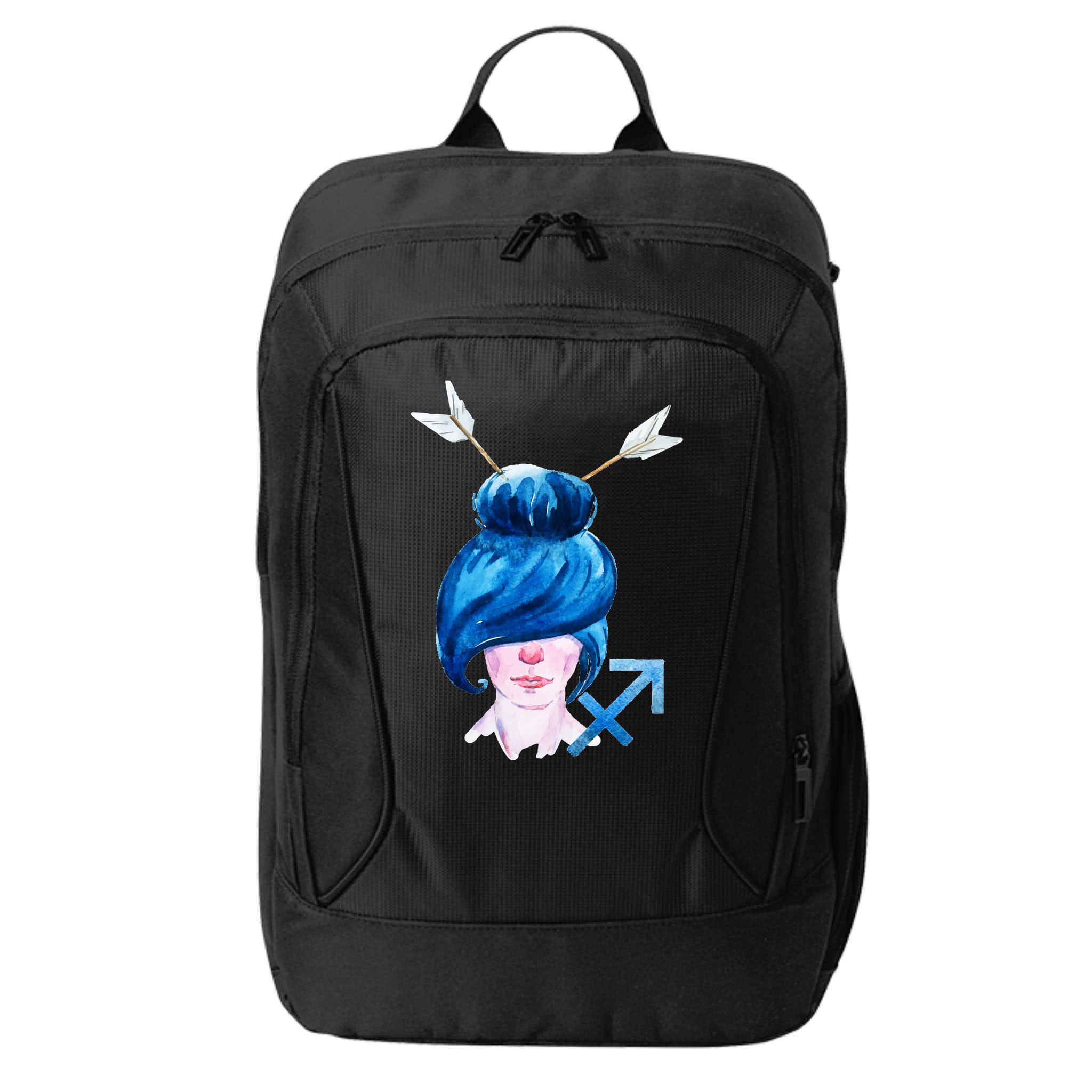 Sagitarius Zodiac Sign Watercolor Illustration City Backpack