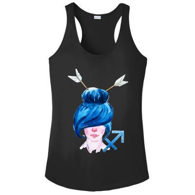 Sagitarius Zodiac Sign Watercolor Illustration Ladies PosiCharge Competitor Racerback Tank