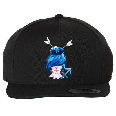 Sagitarius Zodiac Sign Watercolor Illustration Wool Snapback Cap