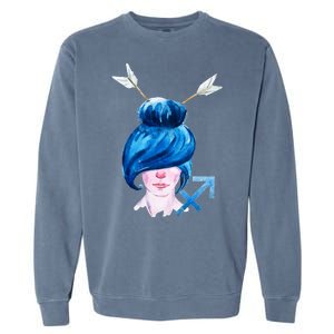 Sagitarius Zodiac Sign Watercolor Illustration Garment-Dyed Sweatshirt