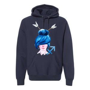 Sagitarius Zodiac Sign Watercolor Illustration Premium Hoodie