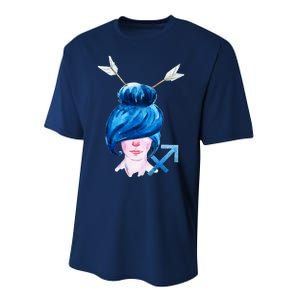 Sagitarius Zodiac Sign Watercolor Illustration Performance Sprint T-Shirt