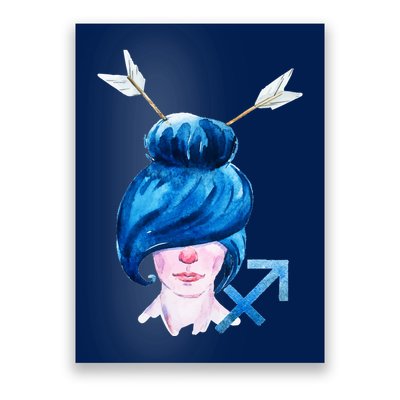 Sagitarius Zodiac Sign Watercolor Illustration Poster