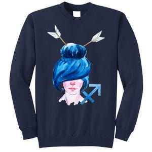 Sagitarius Zodiac Sign Watercolor Illustration Tall Sweatshirt