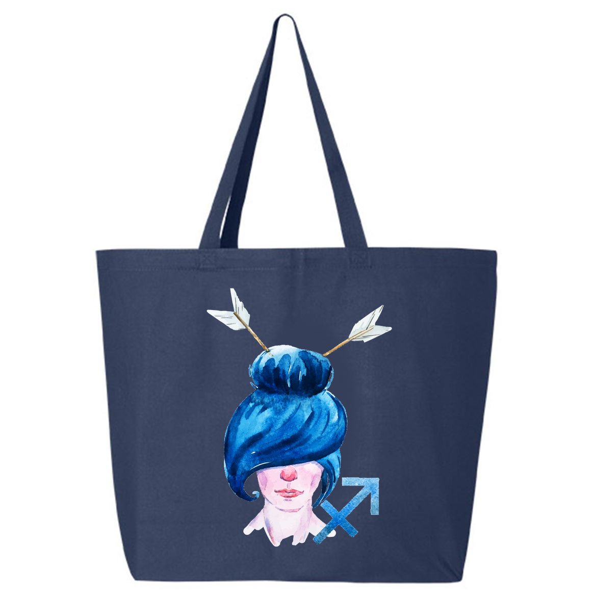 Sagitarius Zodiac Sign Watercolor Illustration 25L Jumbo Tote