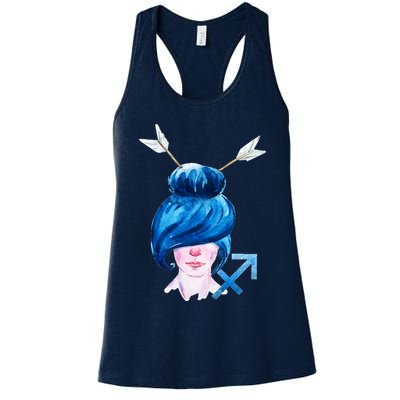 Sagitarius Zodiac Sign Watercolor Illustration Womens Tank Top