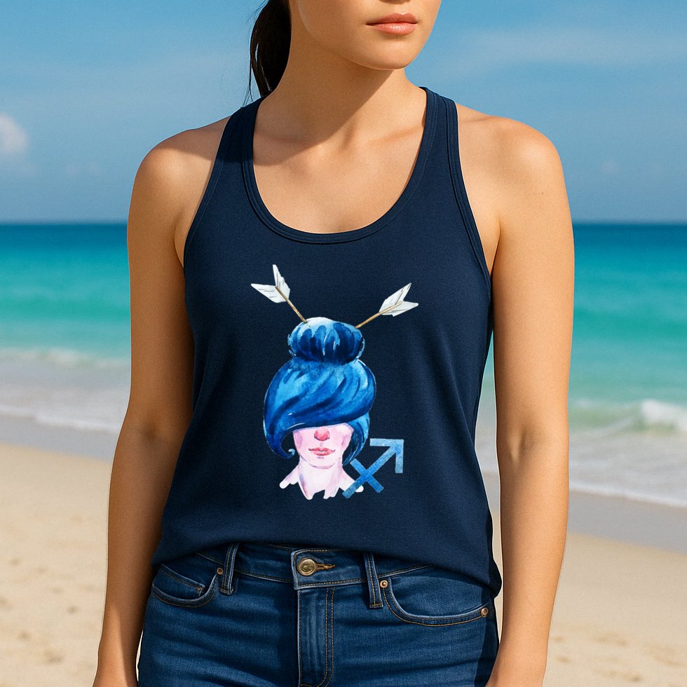 Sagitarius Zodiac Sign Watercolor Illustration Womens Tank Top