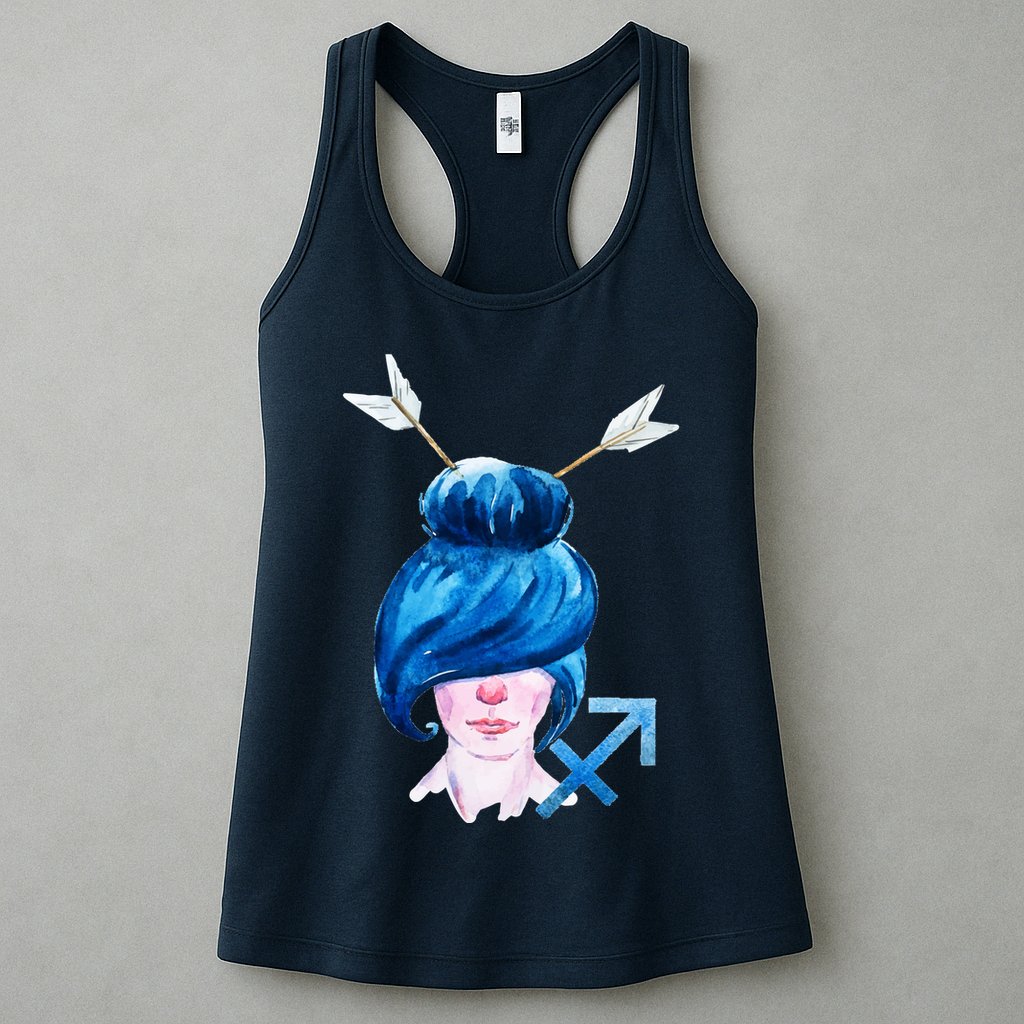 Sagitarius Zodiac Sign Watercolor Illustration Womens Tank Top