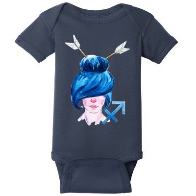 Sagitarius Zodiac Sign Watercolor Illustration Baby Bodysuit