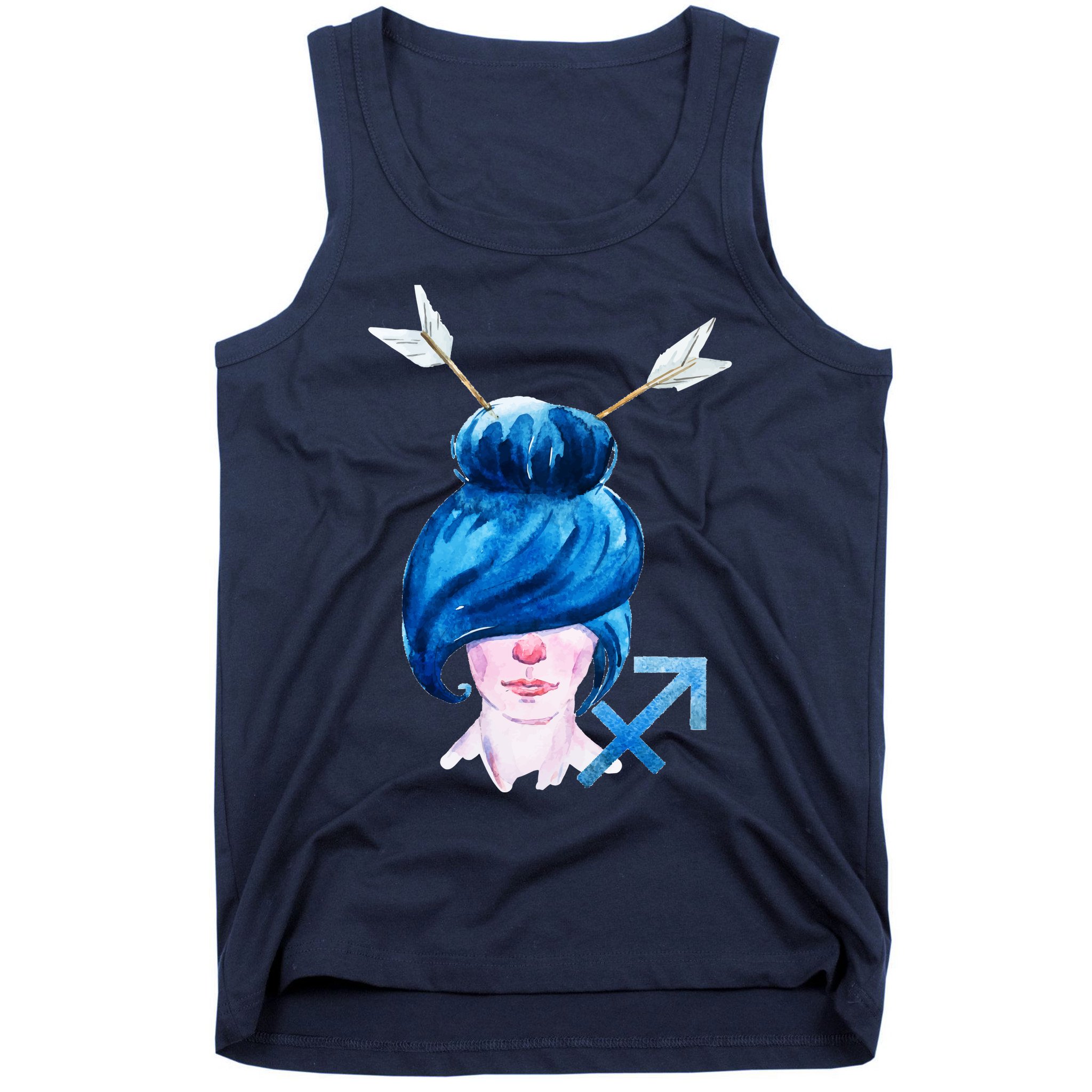 Sagitarius Zodiac Sign Watercolor Illustration Tank Top