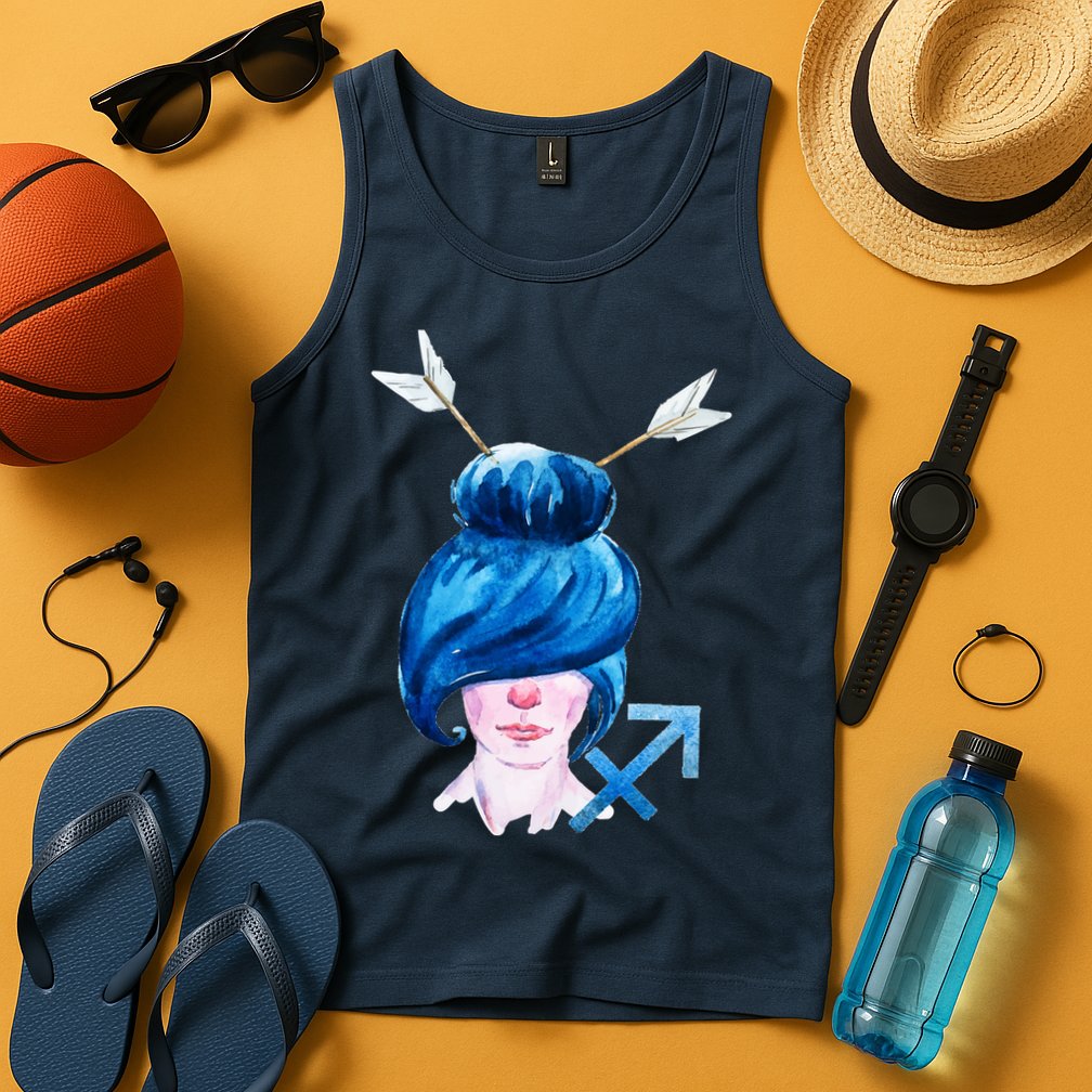 Sagitarius Zodiac Sign Watercolor Illustration Tank Top