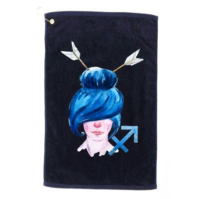 Sagitarius Zodiac Sign Watercolor Illustration Golf Towel