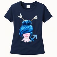 Sagitarius Zodiac Sign Watercolor Illustration Womens T-Shirt
