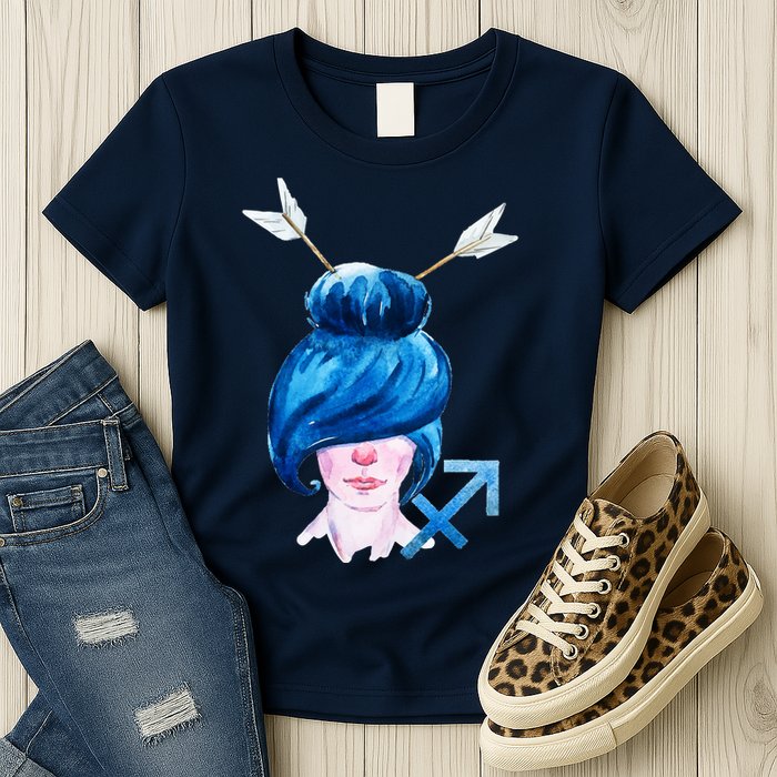 Sagitarius Zodiac Sign Watercolor Illustration Womens T-Shirt