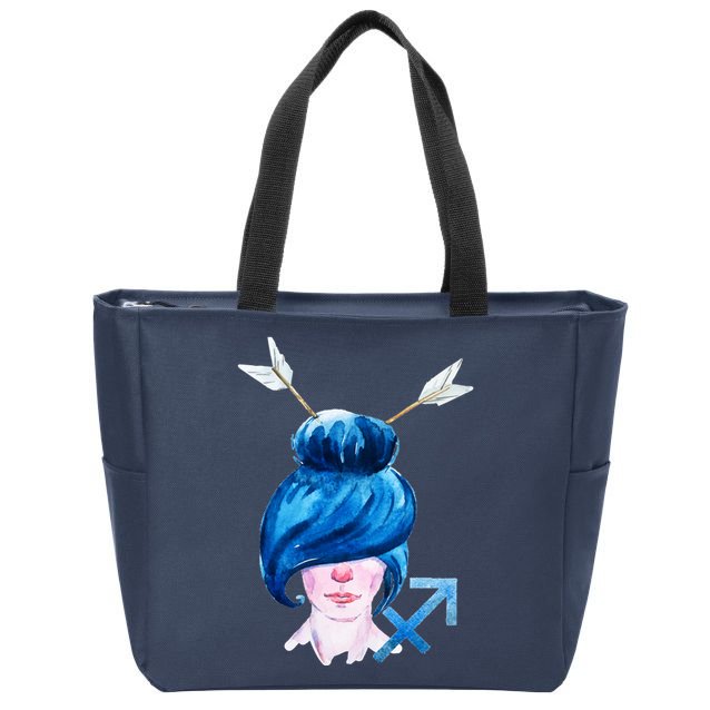 Sagitarius Zodiac Sign Watercolor Illustration Zip Tote Bag