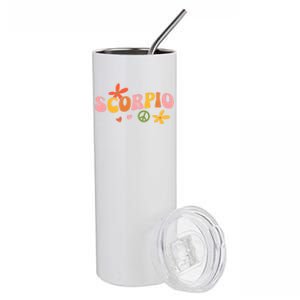 Scorpio Zodiac Sign 70s Hippie Style Gift Stainless Steel Tumbler