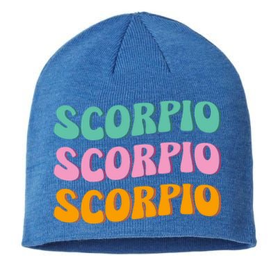 Scorpio Zodiac Sign 70s Hippie Style Gift Sustainable Beanie