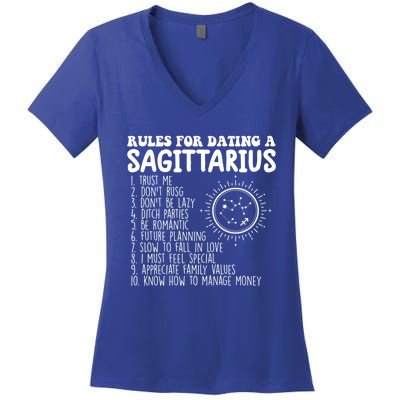 Sagittarius Zodiac Tee Horoscope Astrology Sagittarius Sign Funny Gift Women's V-Neck T-Shirt