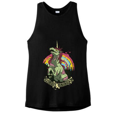 Scary Zombie Unicorn Ladies PosiCharge Tri-Blend Wicking Tank