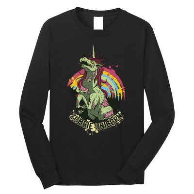 Scary Zombie Unicorn Long Sleeve Shirt