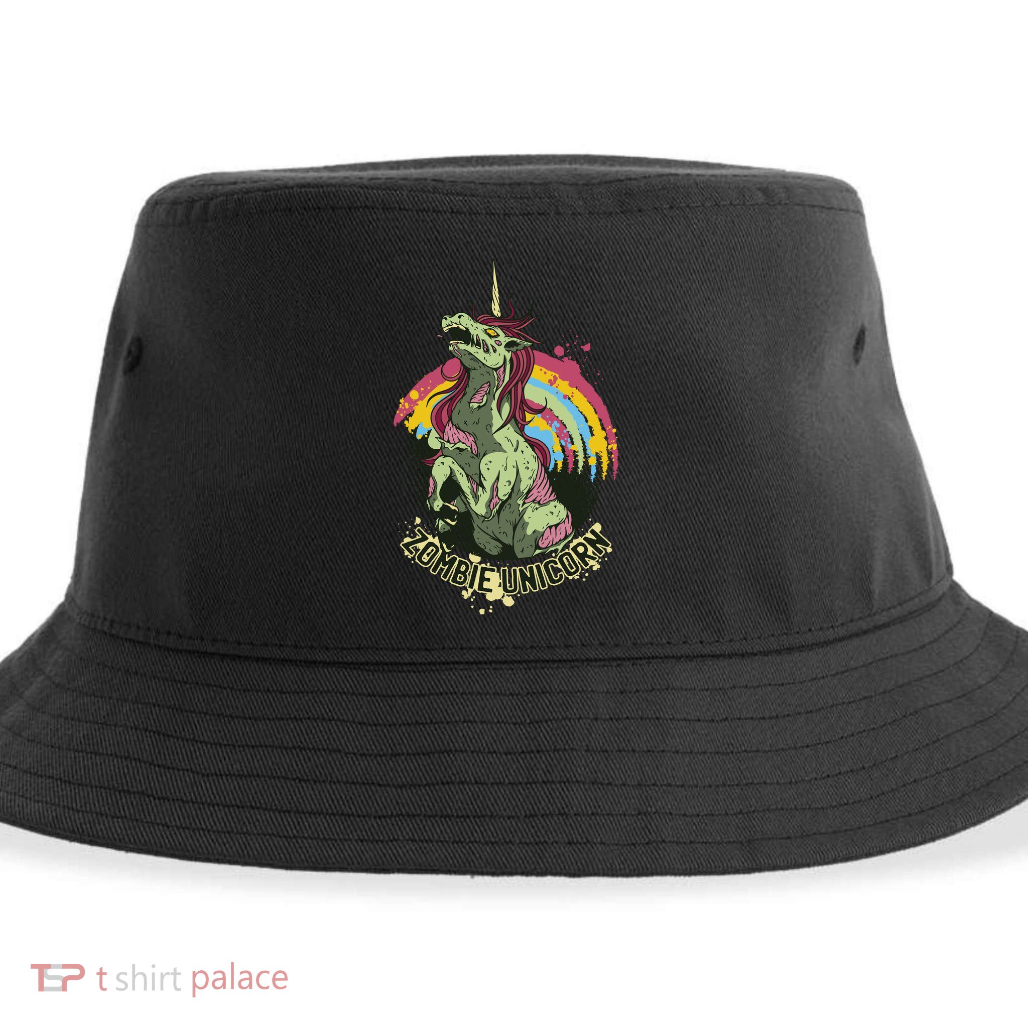 Scary Zombie Unicorn Sustainable Bucket Hat