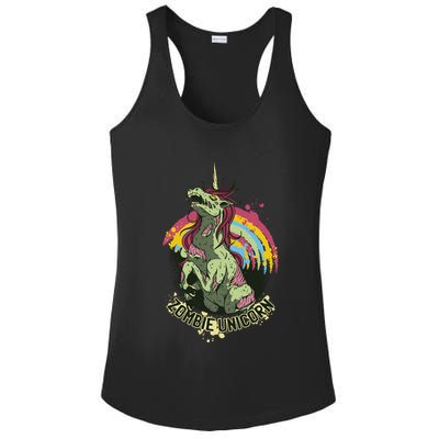 Scary Zombie Unicorn Ladies PosiCharge Competitor Racerback Tank