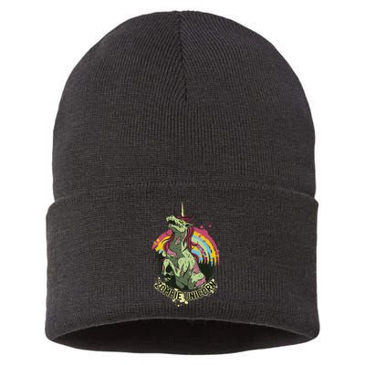 Scary Zombie Unicorn Sustainable Knit Beanie