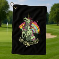 Scary Zombie Unicorn Golf Towel