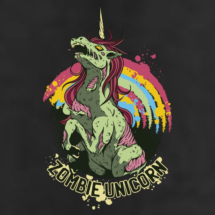 Scary Zombie Unicorn Golf Towel