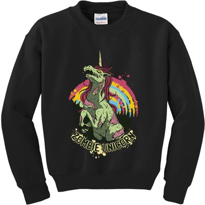 Scary Zombie Unicorn Kids Sweatshirt