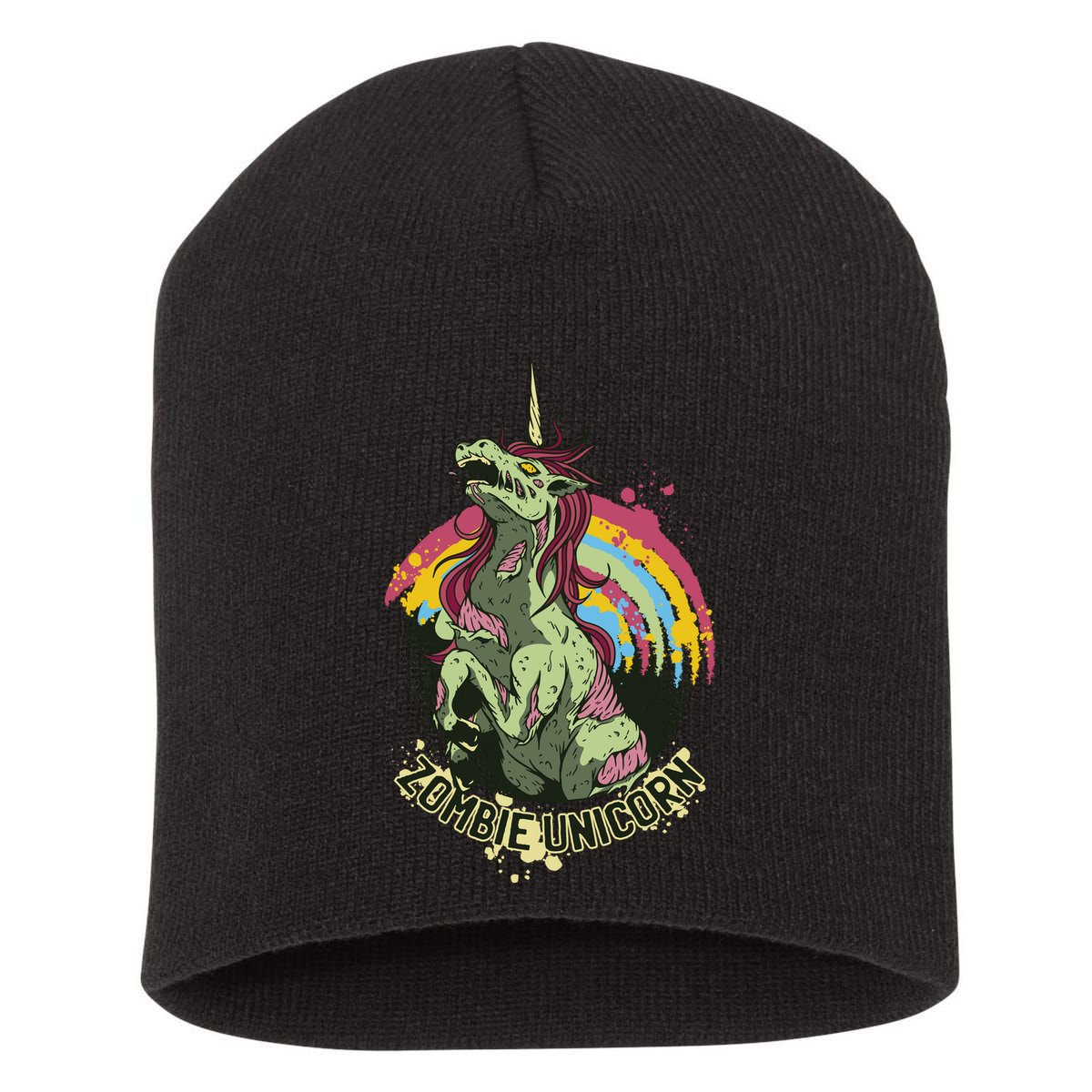 Scary Zombie Unicorn Short Acrylic Beanie