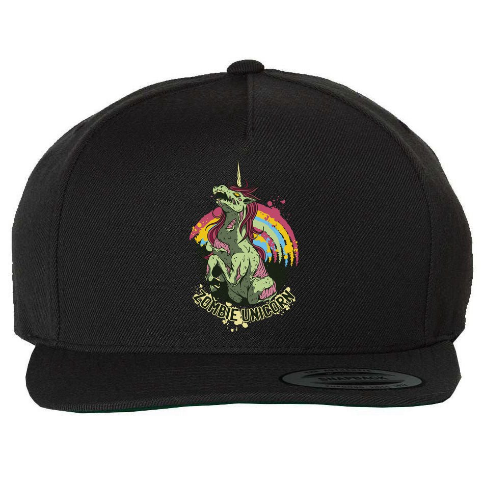 Scary Zombie Unicorn Wool Snapback Cap