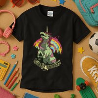 Scary Zombie Unicorn Kids T-Shirt