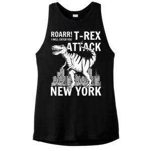 T-Rex Attacks New York Ladies PosiCharge Tri-Blend Wicking Tank