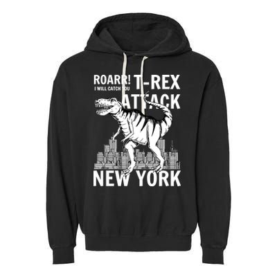 T-Rex Attacks New York Garment-Dyed Fleece Hoodie