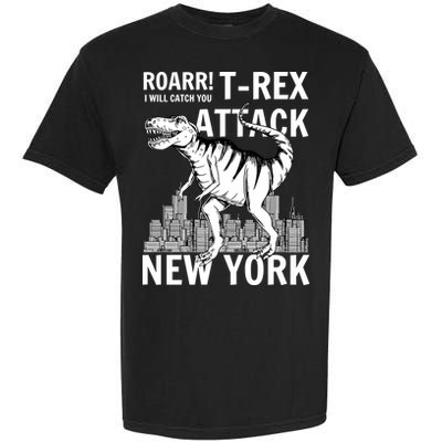 T-Rex Attacks New York Garment-Dyed Heavyweight T-Shirt