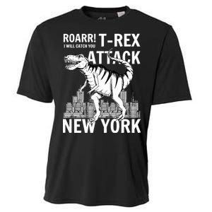 T-Rex Attacks New York Cooling Performance Crew T-Shirt