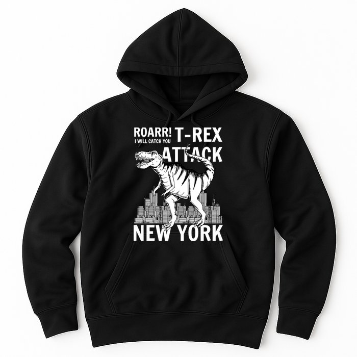 T-Rex Attacks New York Hoodie