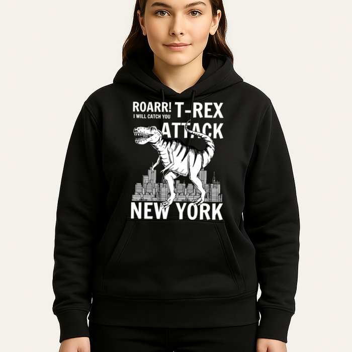 T-Rex Attacks New York Hoodie