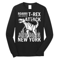 T-Rex Attacks New York Long Sleeve Shirt